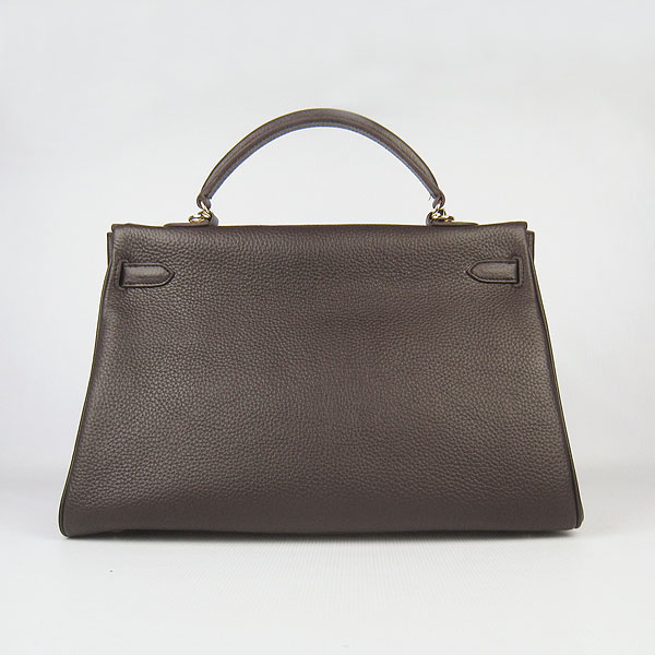 High Quality Hermes Kelly 35cm Togo Leather Bag Dark Coffee 6308 - Click Image to Close